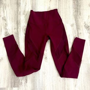 Lululemon leggings. Like new. Cool mesh cutout design. Size 2 medium compression